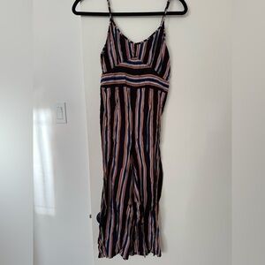 Angie Black and Pink Striped Maxi Dress